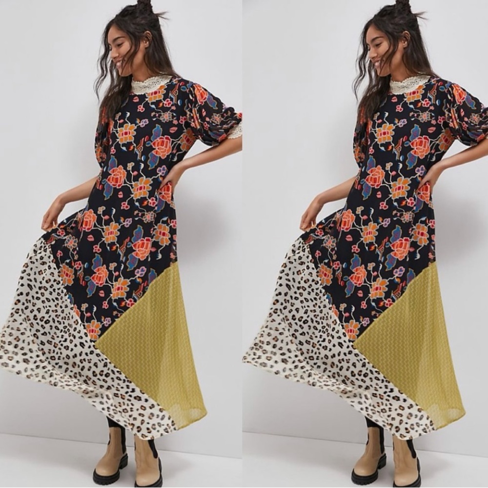 Anthropologie Soniya Maxi Dress Size XL Verb by Pallavi Singhee Z225-5 NWOT